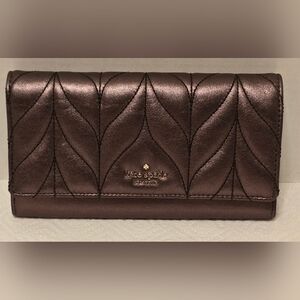 Kate Spade Briar Lane Metallic Oak Wallet Clutch.